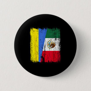 Ukraine Mexiko Halbe Flagge Ukrainisches Mexikanis Button
