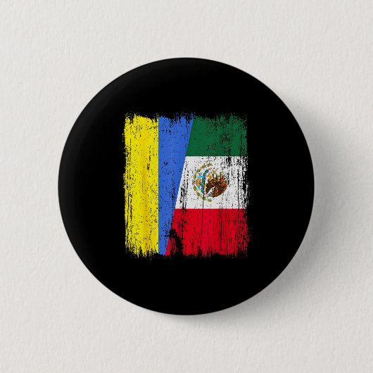 Ukraine Mexiko Halbe Flagge Ukrainisches Mexikanis Button (Vorderseite)