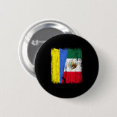 Ukraine Mexiko Halbe Flagge Ukrainisches Mexikanis Button (Vorne & Hinten)