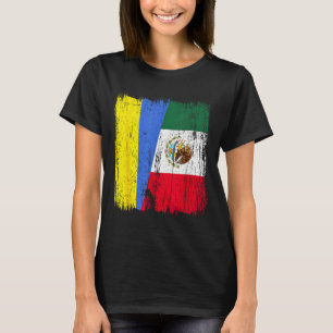 Ukraine Mexiko Halbe Flagge Ukrainisches Mexikanis T-Shirt