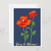 Ukraine "Mohnblume Blume" - farbenfrohe Postkarte (Vorne/Hinten)