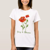 Ukraine "Mohnfriedhof Blume" farbenfroh T-Shirt (Vorderseite)