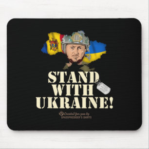 Ukraine Moldawien Flaggen Zelensky Hundemarke Steh Mousepad