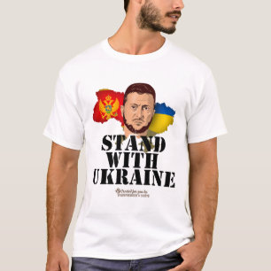 Ukraine Montenegro Wolodymyr Selenskyj Steht Mit  T-Shirt