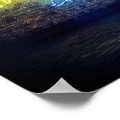 Ukraine Neon Sign Flag Poster (Ecke)