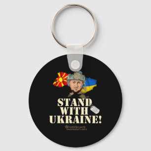 Ukraine Nordmazedonien Selenskyj Steht mit der Ukr Schlüsselanhänger