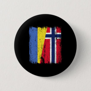 Ukraine Norwegen Halbe Flagge Ukrainische Norwegis Button