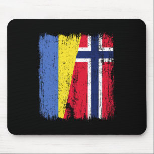 Ukraine Norwegen Halbe Flagge Ukrainische Norwegis Mousepad