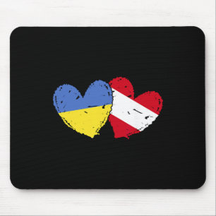 Ukraine Österreich Herz Flagge Ukrainisches Österr Mousepad