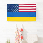 Ukraine Patriotic USA Flag Solidarność Banner (Insitu)