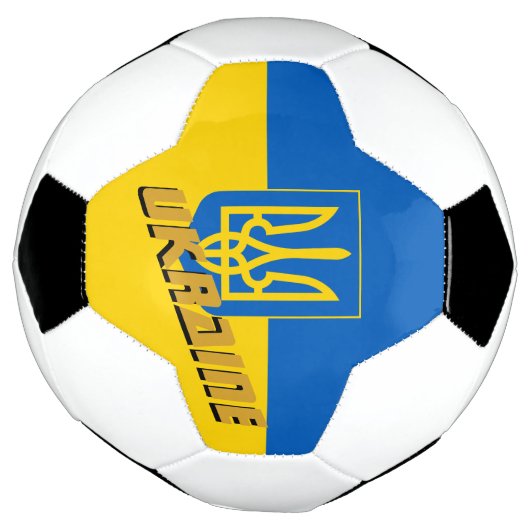 Ukraine patriotische Fußball und ukrainische Flagg (Gedreht)