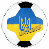 Ukraine patriotische Fußball und ukrainische Flagg (Vorderseite)