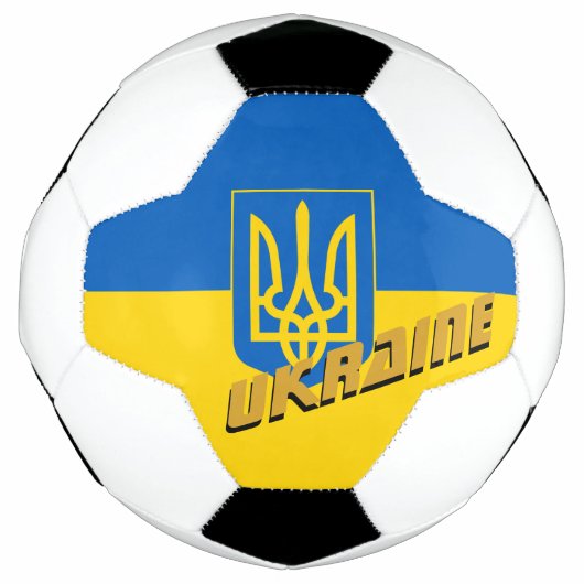 Ukraine patriotische Fußball und ukrainische Flagg (Vorderseite)