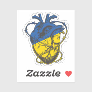 Ukraine Peace Barbed Wire Heart Liebe Ukraine Aufkleber