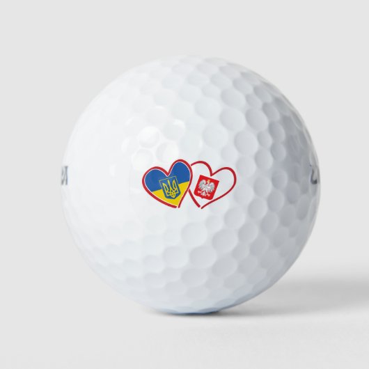 Ukraine-Polen-Adlerflagge Golfball (Vorderseite)