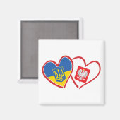 Ukraine-Polen-Adlerflagge Magnet (Vorderseite/Rückseite)