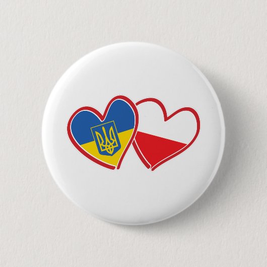 Ukraine-Polen-Flagge Button (Vorderseite)