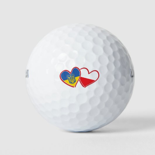 Ukraine-Polen-Flagge Golfball (Vorderseite)