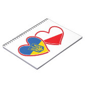 Ukraine-Polen-Flagge Notizblock (Linke Seite)