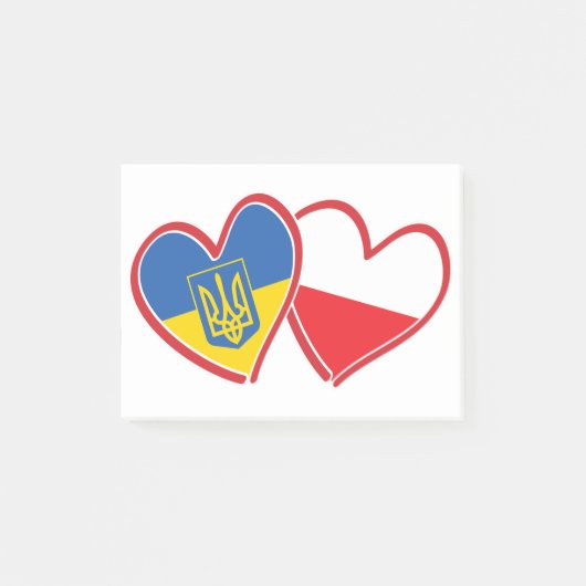 Ukraine-Polen-Flagge Post-it Klebezettel (Vorderseite)