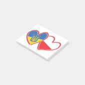 Ukraine-Polen-Flagge Post-it Klebezettel (angewinkelt)