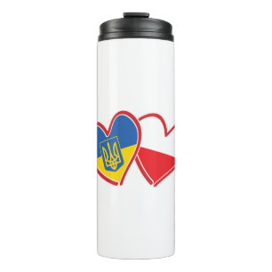 Ukraine-Polen-Flagge Thermosbecher