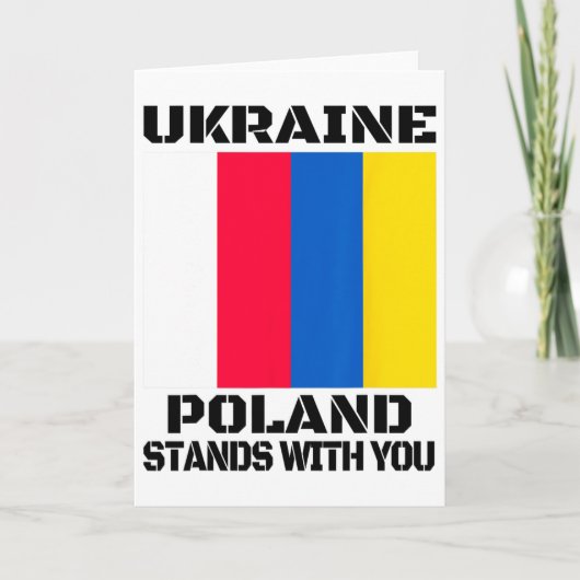 Ukraine Polen steht hinter dir Polnische Unterstüt Karte (Vorderseite)
