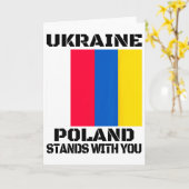 Ukraine Polen steht hinter dir Polnische Unterstüt Karte (Gelbe Blume)