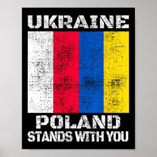 Ukraine Polen steht hinter Ihnen Polnische Unterst Poster