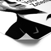 Ukraine Präsident Zelenskyy Half Portrait B&W Art Poster (Ecke)