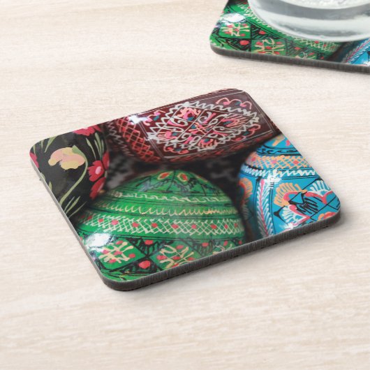 Ukraine pysanky - easter eggs getränkeuntersetzer (Linke Seite)