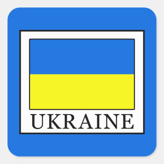 Ukraine Quadratischer Aufkleber (Vorderseite)