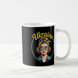 Ukraine Retro-Stil Frau Grafik Kultureller Stolz A Kaffeetasse