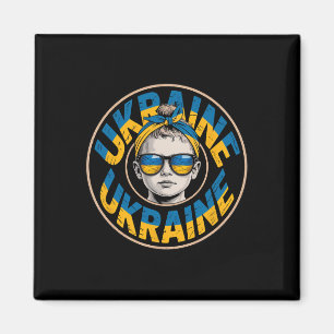 Ukraine Retro-Stil Frau Grafik Kultureller Stolz A Magnet