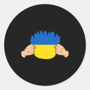 Ukraine Roots Heritage-Flagge Runder Aufkleber