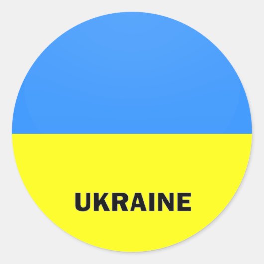 Ukraine Roundel-Qualitätsflagge Runder Aufkleber (Vorderseite)