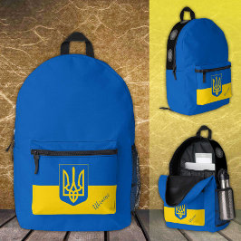 Ukraine, Rucksack, ukrainische Flagge, Tryzub / Cu Bedruckter Rucksack