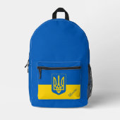 Ukraine, Rucksack, ukrainische Flagge, Tryzub / Cu Bedruckter Rucksack (Vorderseite)