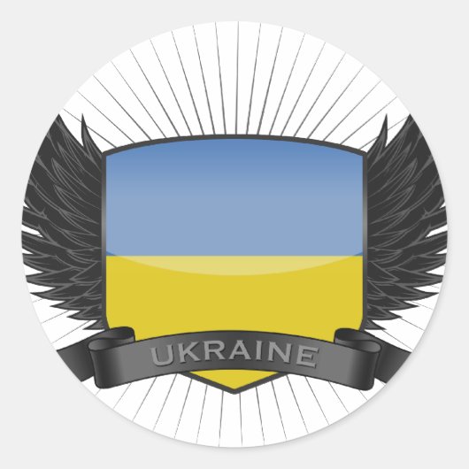 UKRAINE RUNDER AUFKLEBER (Vorderseite)