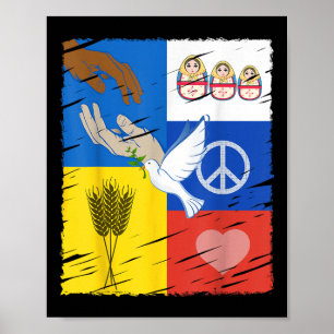 Ukraine Russland Frieden Taube interkulturelle Fre Poster