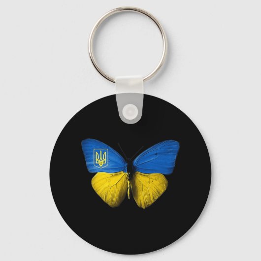 Ukraine Schmetterling Ukraine ukrainische Fahne Li Schlüsselanhänger (Vorderseite)