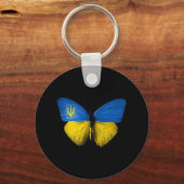 Ukraine Schmetterling Ukraine ukrainische Fahne Li Schlüsselanhänger (Vorderseite)