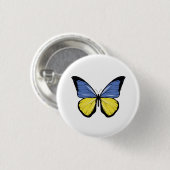 Ukraine-Schmetterlingsflagge Button (Vorne & Hinten)