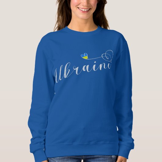 Ukraine Scripting Schriftart Flag im Herzen, У к р Sweatshirt (Vorderseite)
