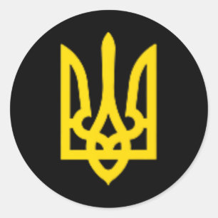 Ukraine Selenskyj Ukrainischer Dreizack Wappen Ze Runder Aufkleber