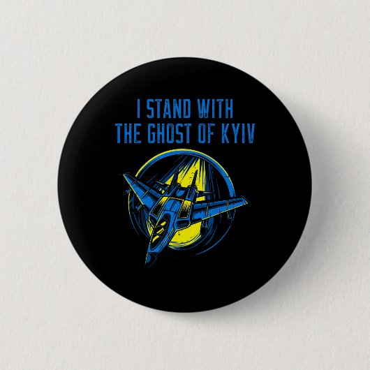 Ukraine-Shirt – Ace Pilot I Stand With The Ghost O Button (Vorderseite)