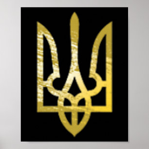 Ukraine-Shirt Dreizack Tryzub Selenskyj Militär Ol Poster