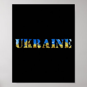 Ukraine-Shirt Retro Ukrainische Flagge Sonnenblume Poster