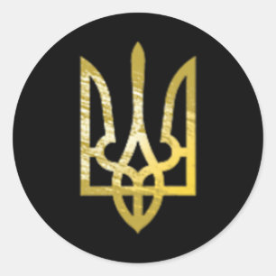 Ukraine-Shirt Trident Tryzub Zelensky Militär Oli Runder Aufkleber