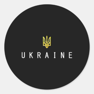 Ukraine-Shirt Ukrainisch Tryzub Dreizack Patriotis Runder Aufkleber